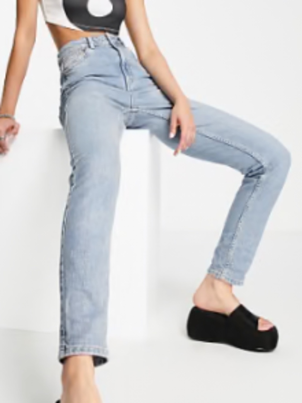 ASOS Tall Premium mom jeans - bleach